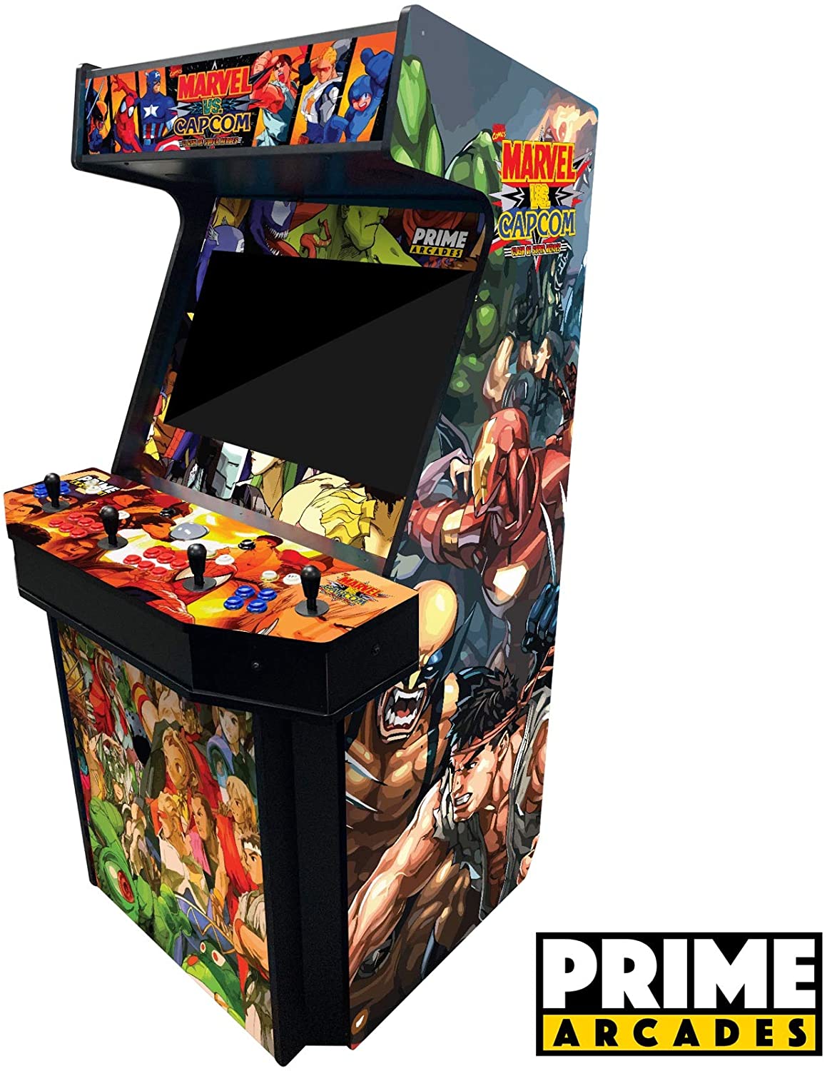 FULL-SIZED FOUR PLAYER UPRIGHT ARCADE GAME WITH TRACKBALL FEAT